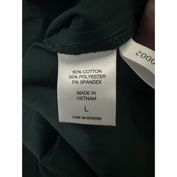 New York And Company 7th Avenue Dark Green Long Sleeve Button Up Shirt Sz Large - Picture 7 of 10